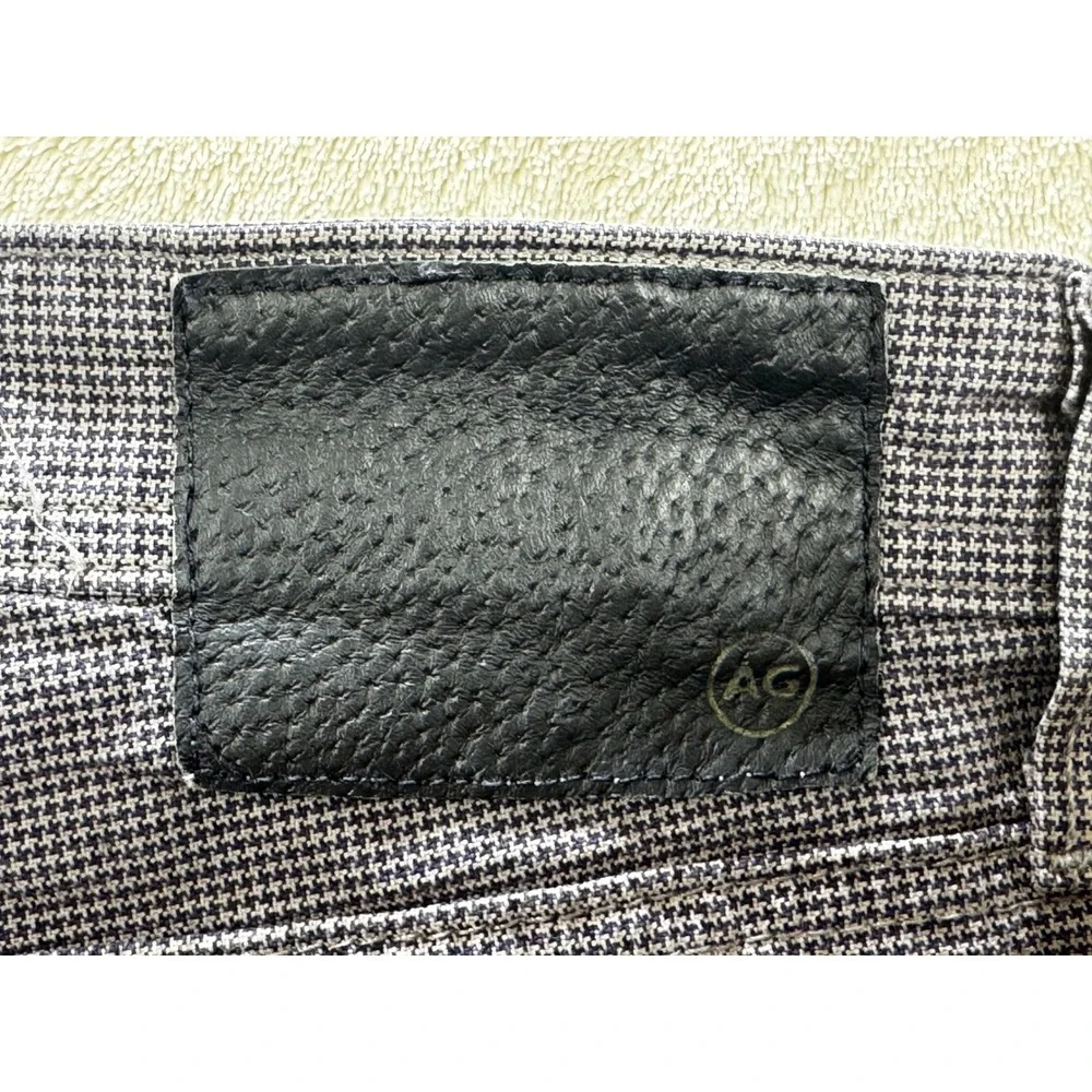 AG Mens The Everett Slim Straight Houndstooth‎ Grey Pants 32x32 Meas: 33x31.5